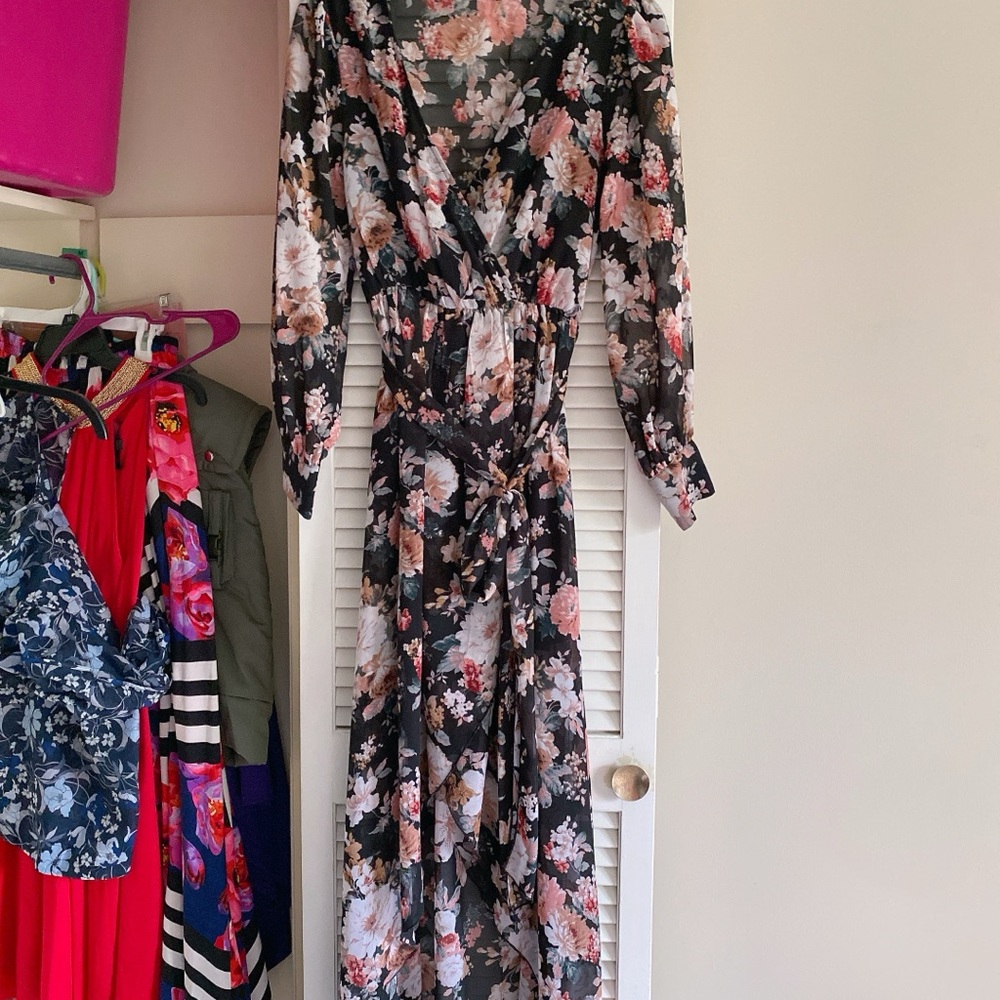 Floral Black Maxi Dress
